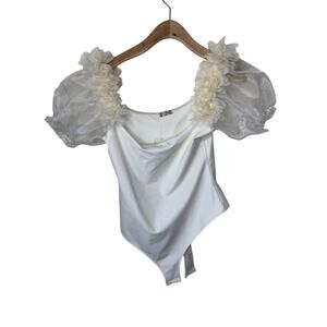 FREE PEOPLE Intimately Free Pretty Petals Bodysuit in Ivory NWT Small